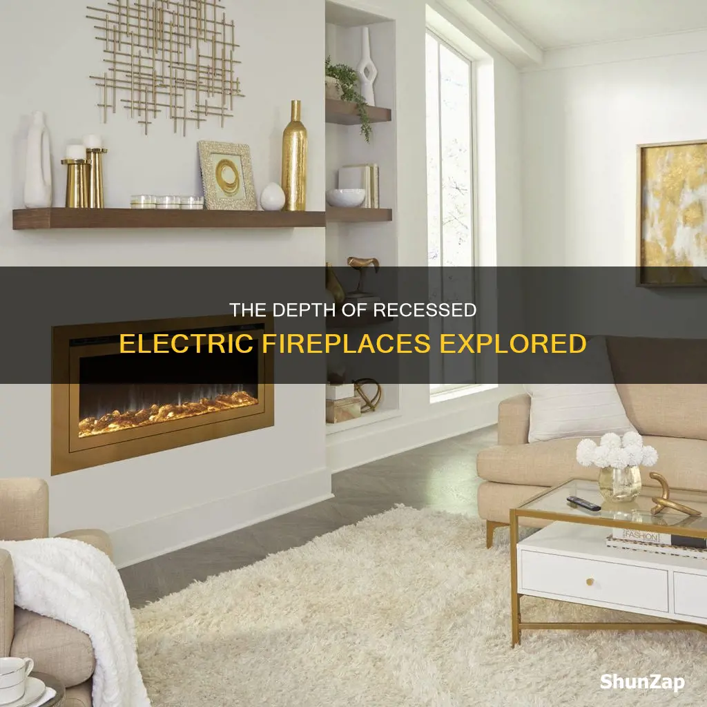 how thick is a recessed electric fireplace