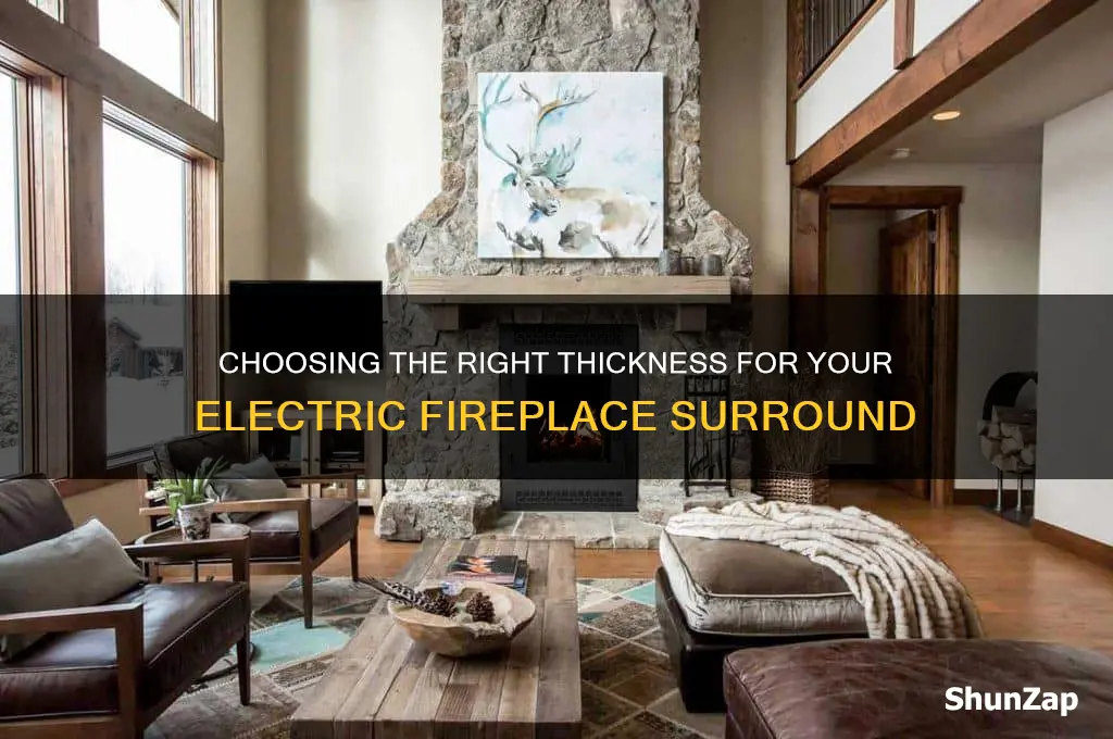how thick should electric fireplace surround be