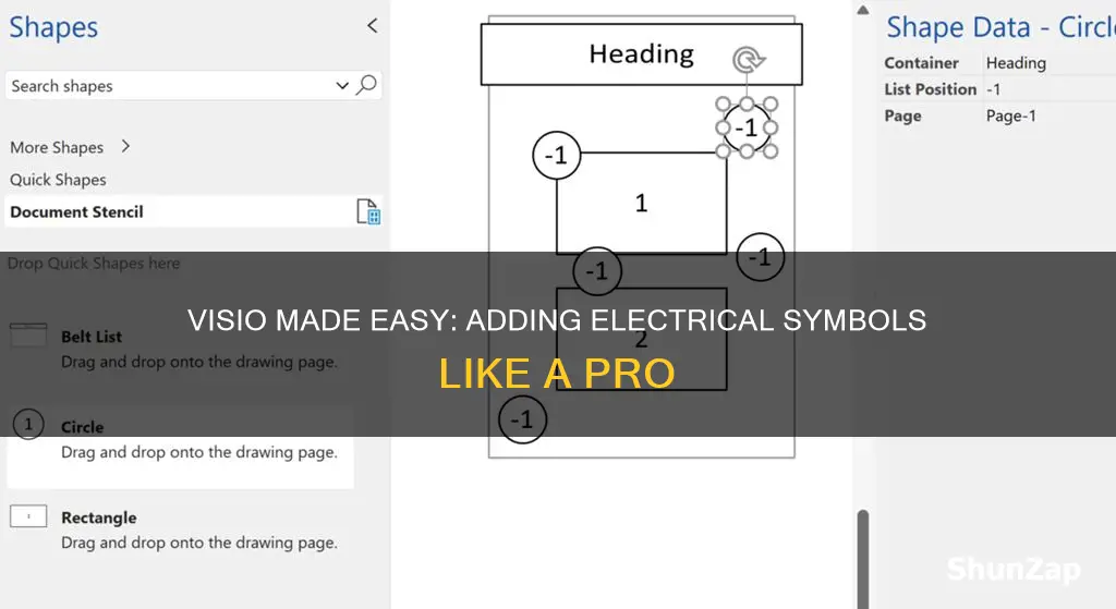 how to add electrical symbols in visio