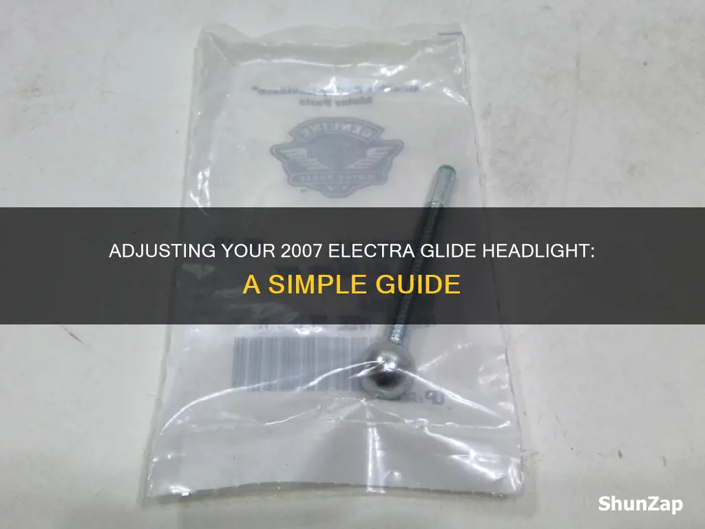 how to adjust 2007 electra glide headlight