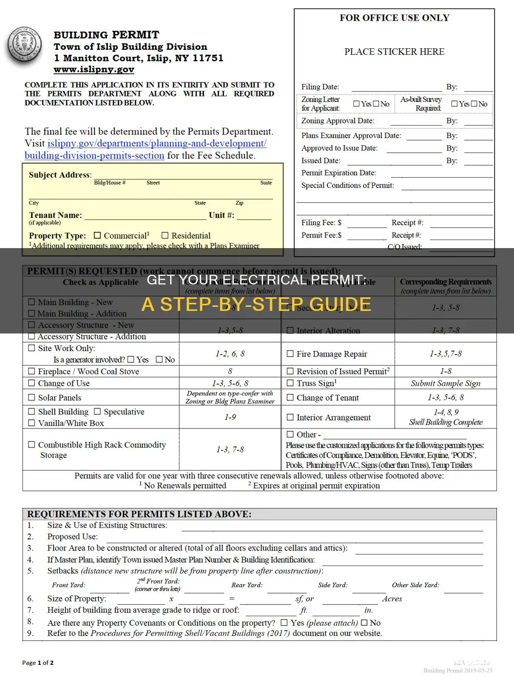 how to apply for a electrical permit