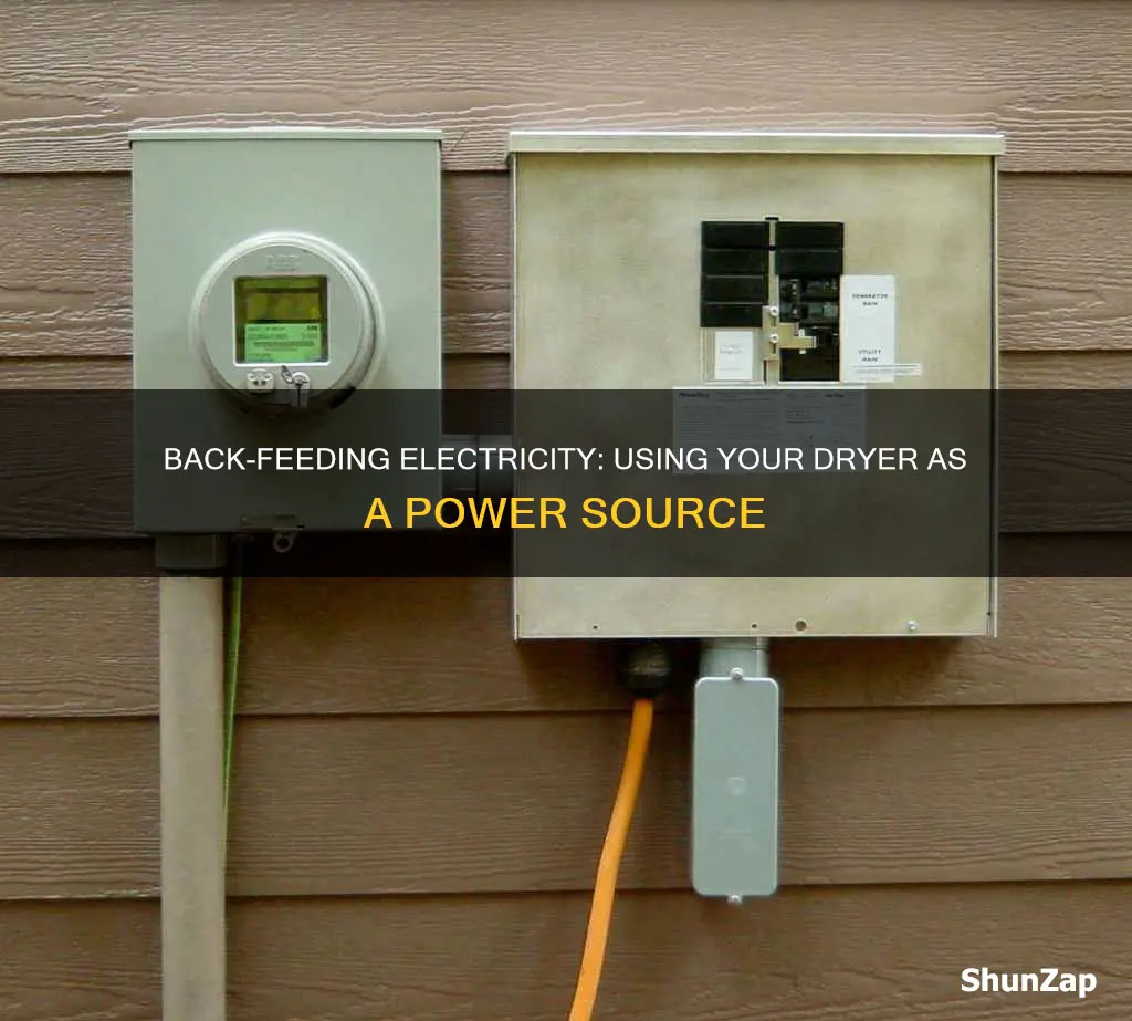 how to back feed electricity through dryer