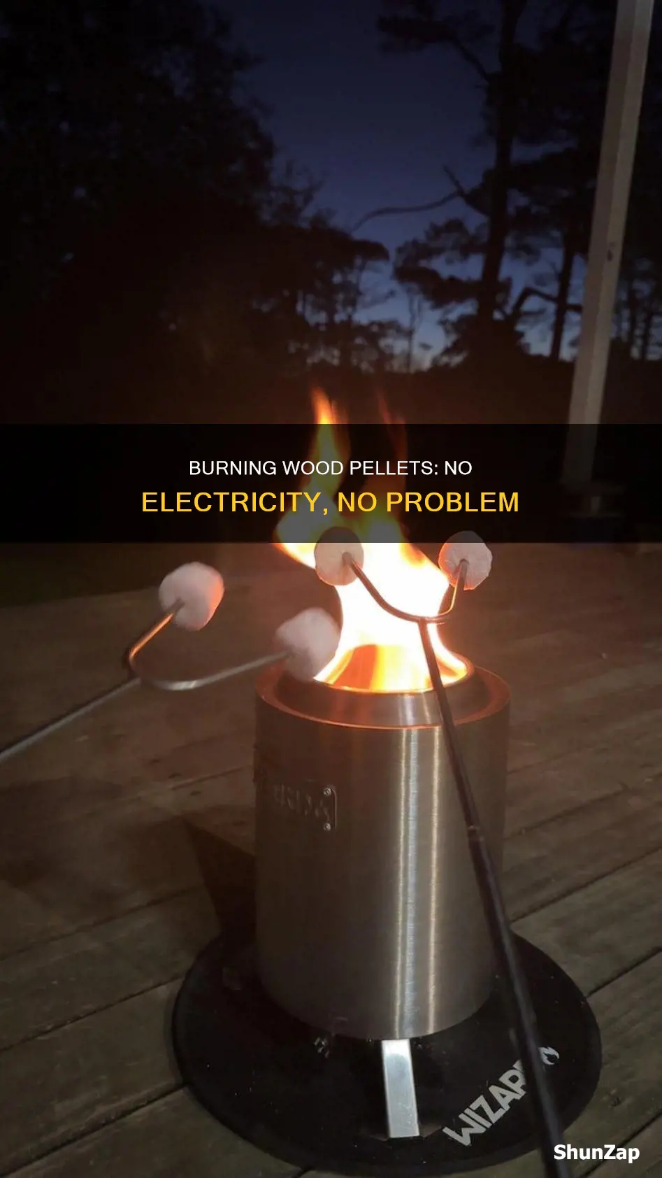 how to burn wood pellets without electricity