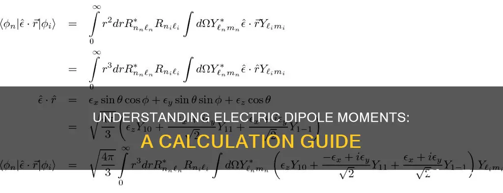how to calculate electric dipole moment physics