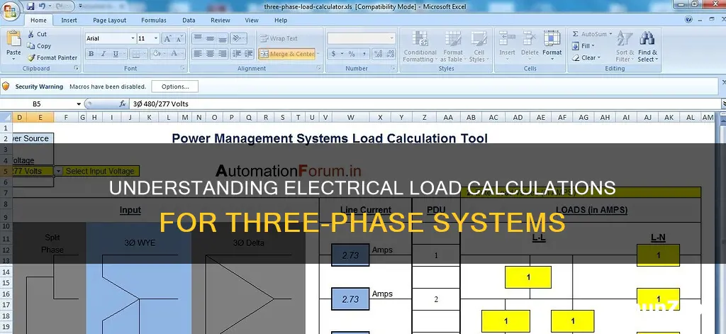 how to calculate electrical load 3 phase