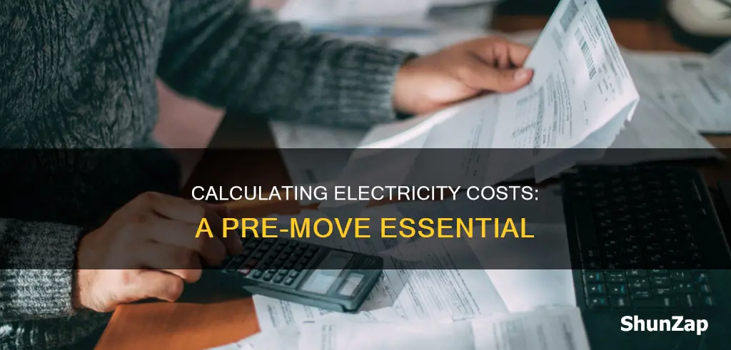 how to calculate electricity before moving in