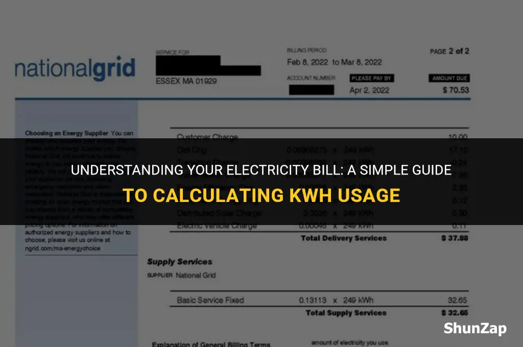how to calculate electricity bill kwh used