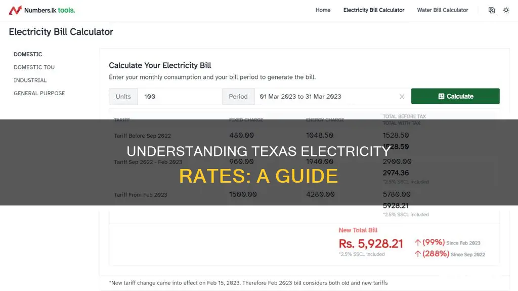 how to calculate electricity rate in texas