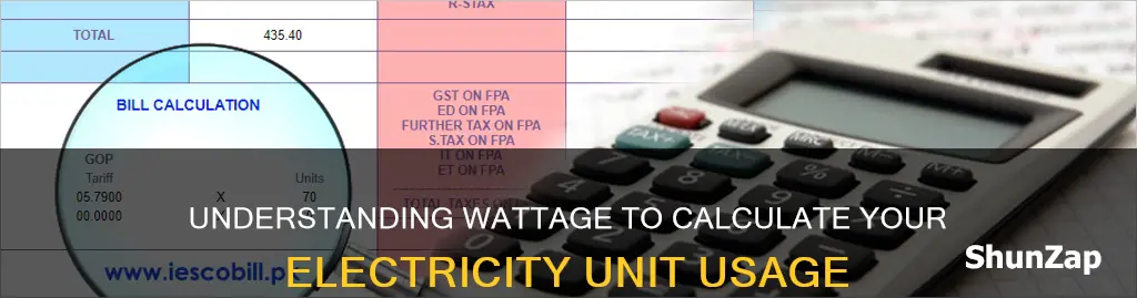 how to calculate electricity unit from watt