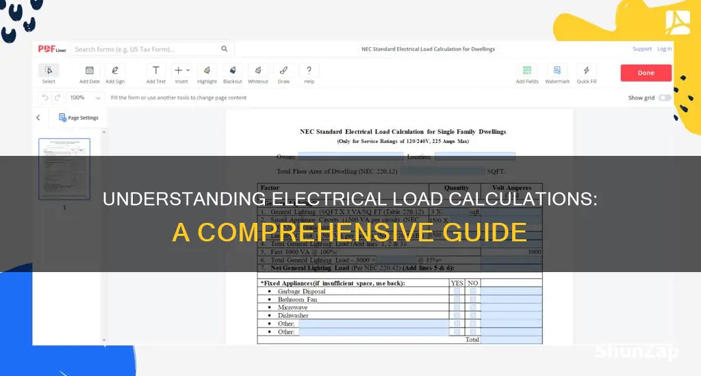 how to calculate load in electrical system