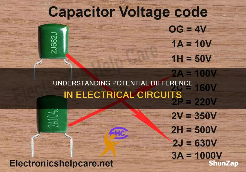 how to calculate potential difference electrical circuit