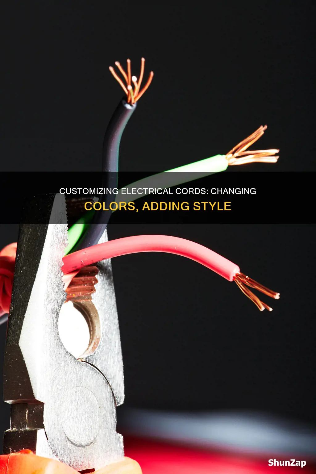 how to change color of electrical cord
