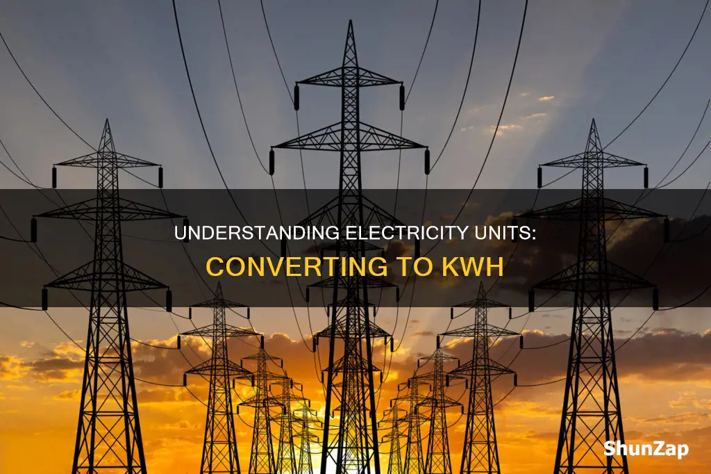how to change electricity units to kwh