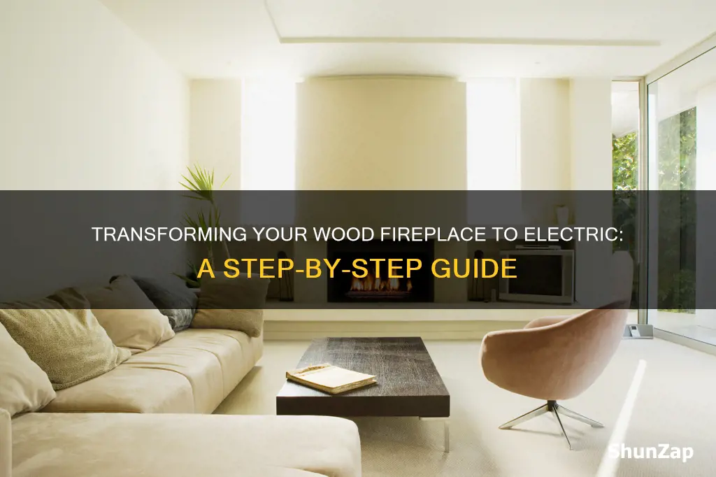 how to change wood fireplace to electric