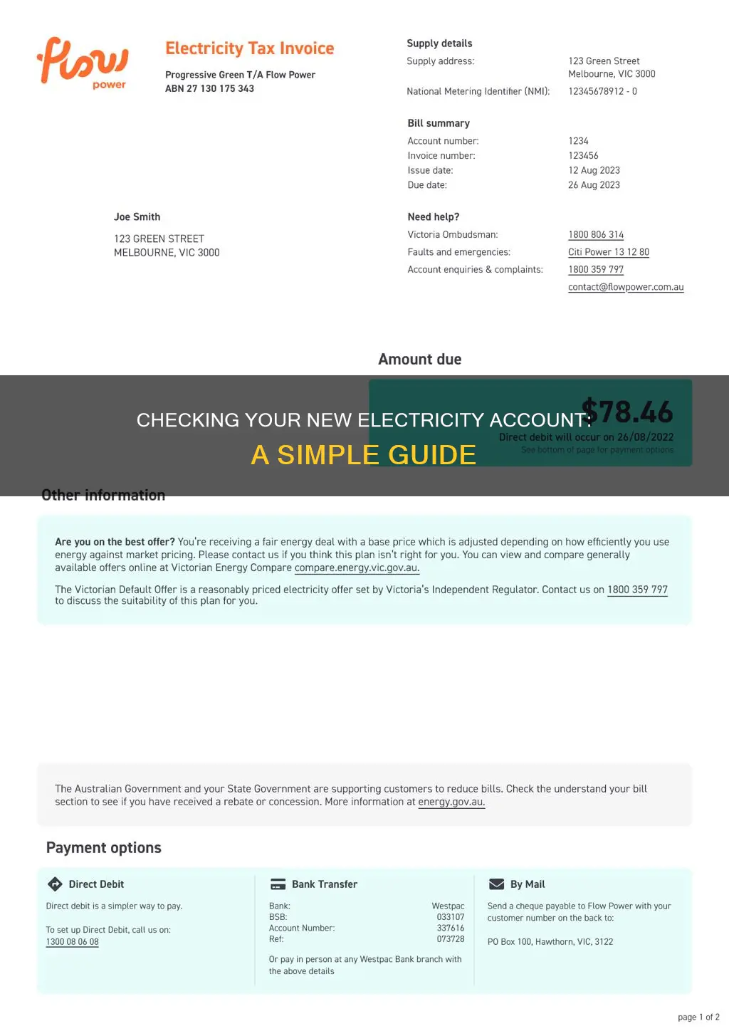 how to check new electricity account number