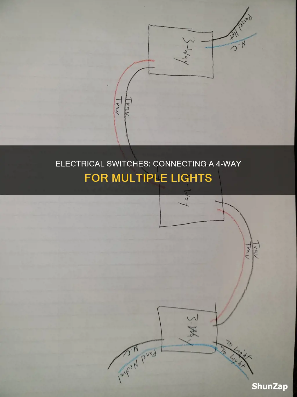 how to connect 4 way electrical switch
