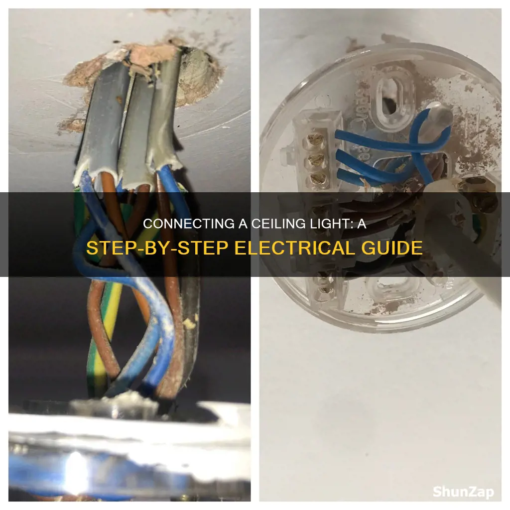 how to connect a ceiling light electrically