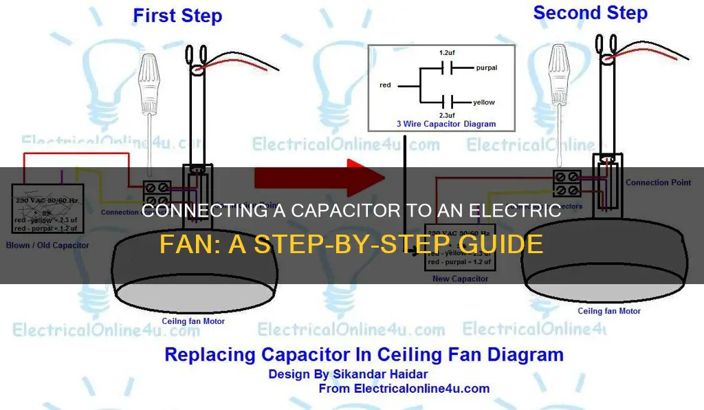 how to connect capacitor to electric fan