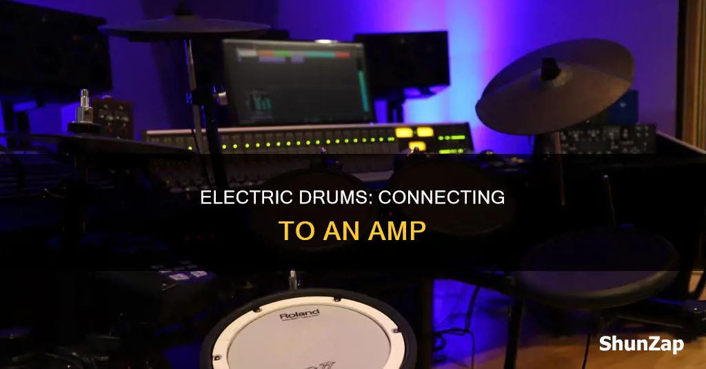 how to connect electric drums to amp