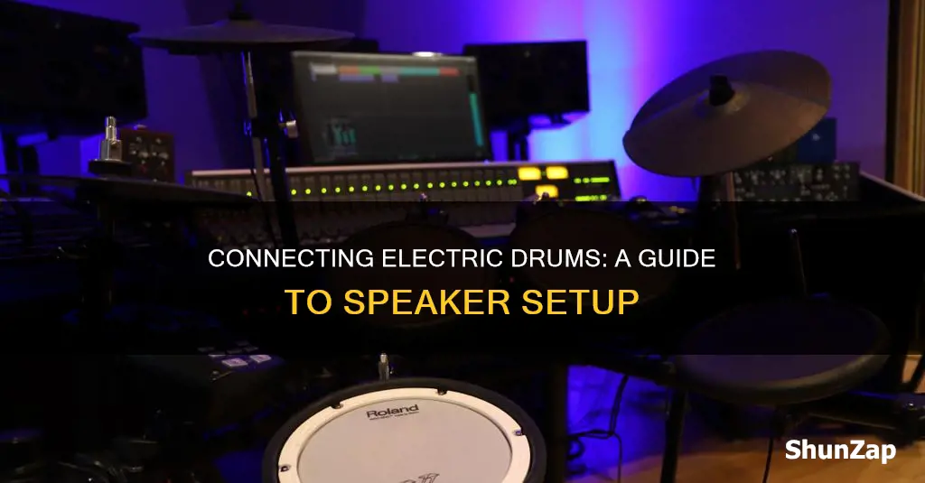 how to connect electric drums to speakers