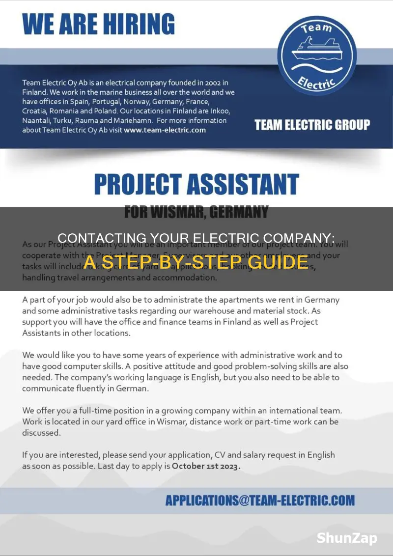 how to contact the electric company