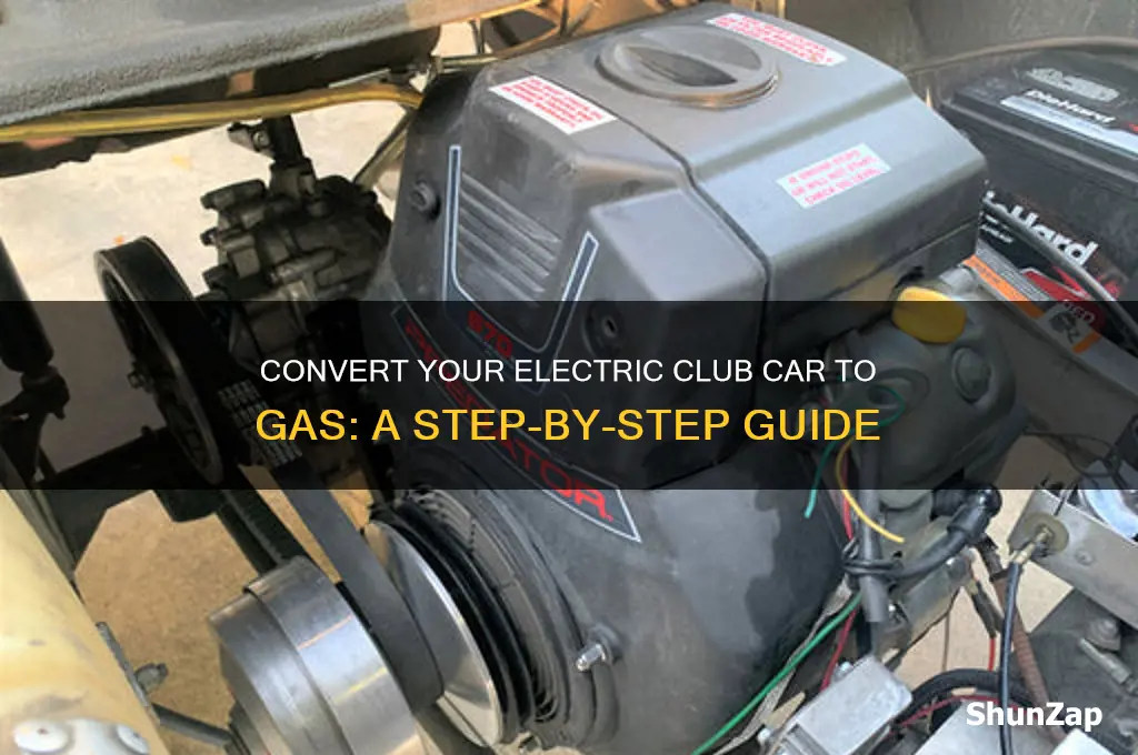 how to convert electric club car to gas