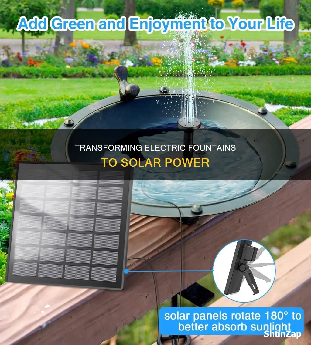 how to convert electric fountain to solar
