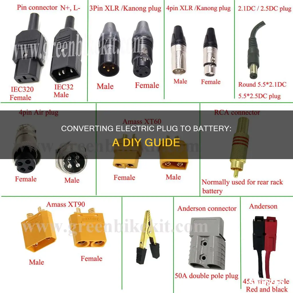 how to convert electric plug to battery