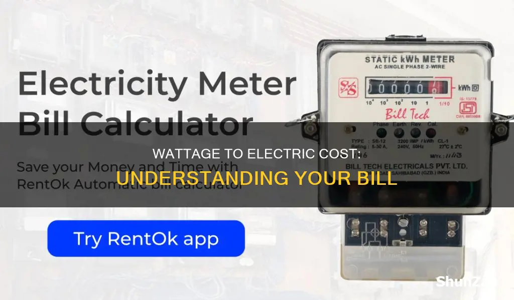 how to convert wattage to electric cost