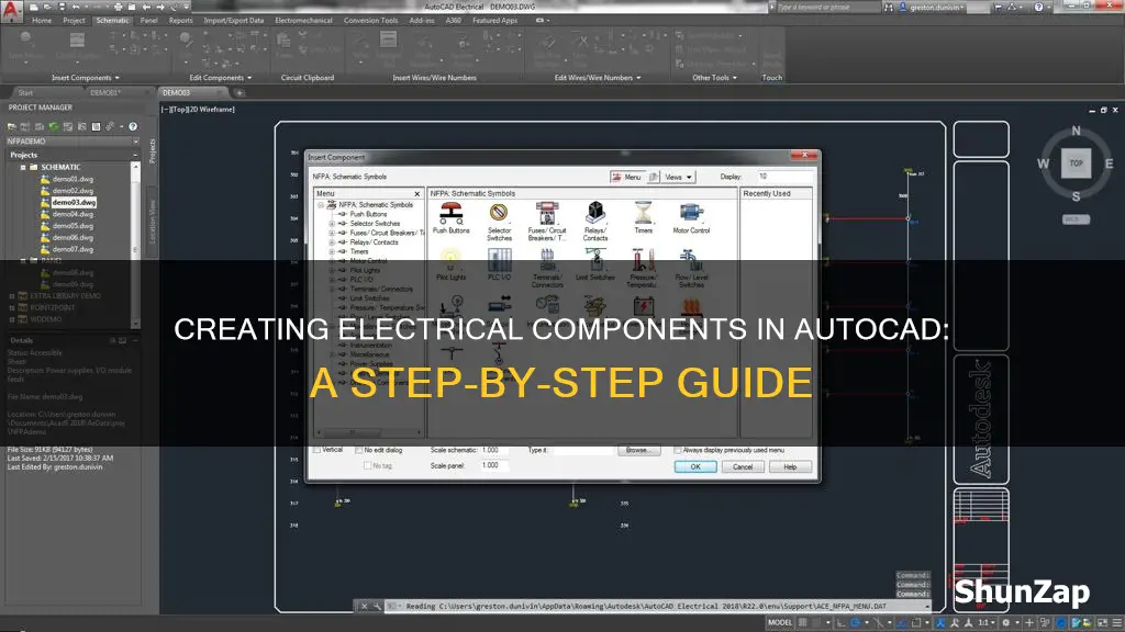 how to create electrical components in autocad