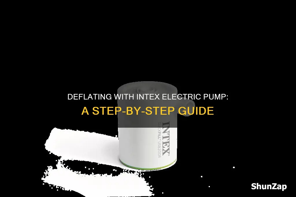 how to deflate with intex electric pump
