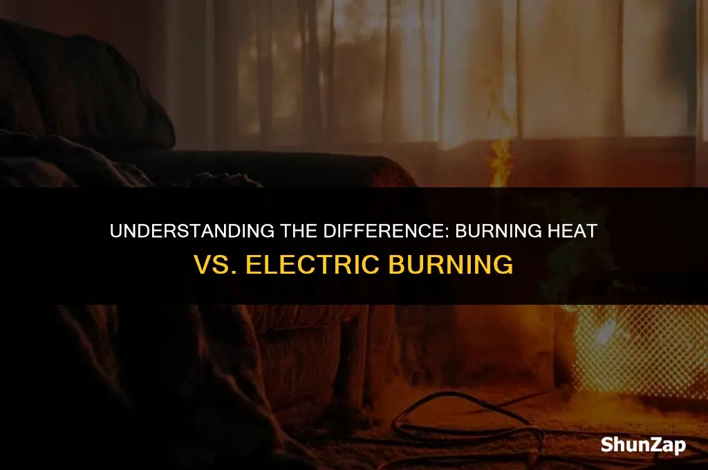 how to differentiate burning heat & electric burning