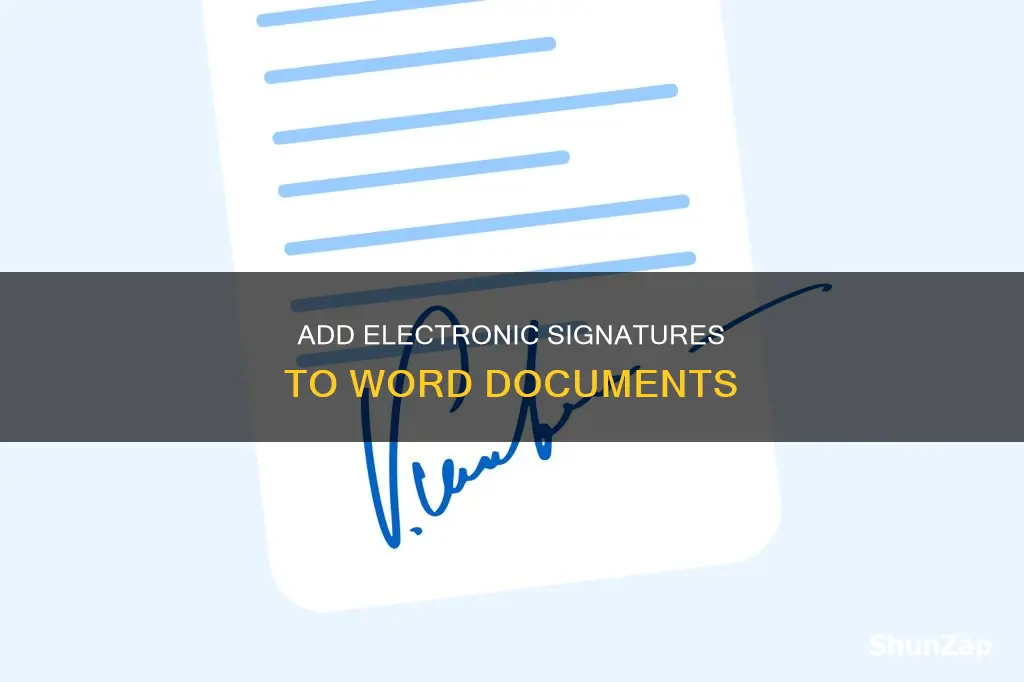 how to do electric signature in word