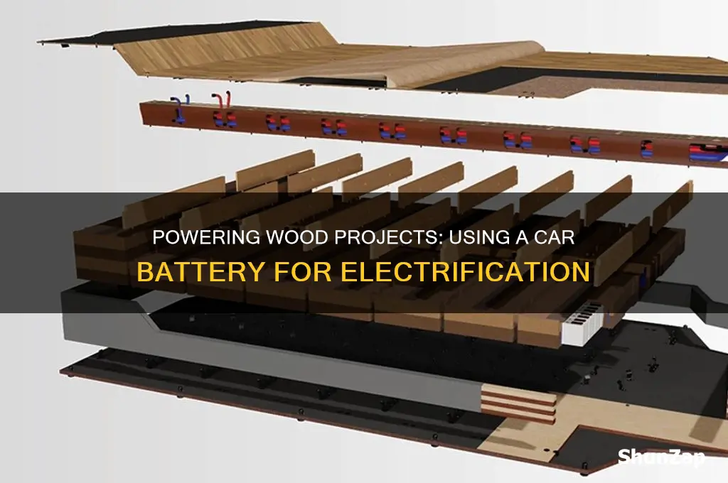 how to electricity wood with a car battery