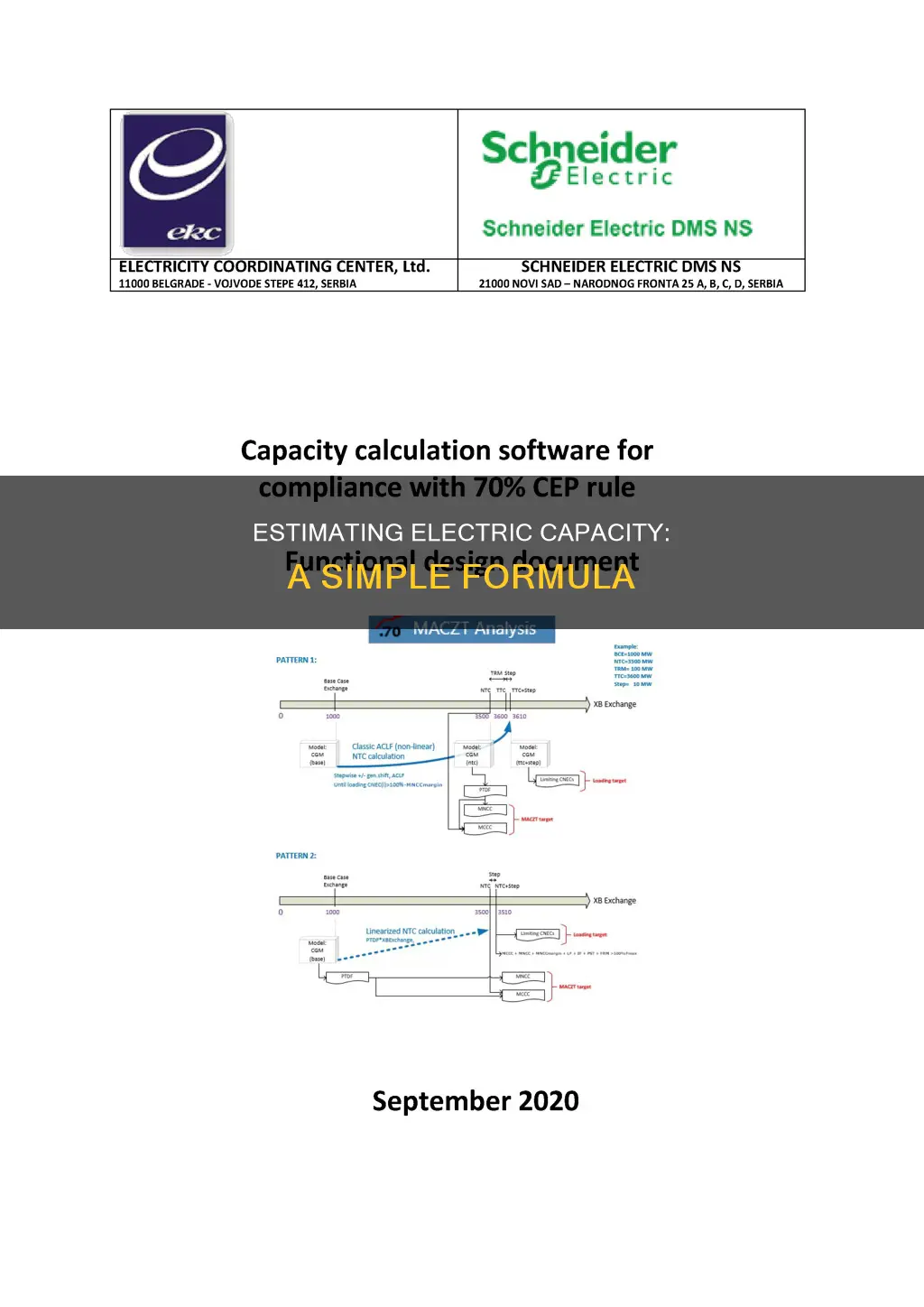 how to estimate electric genererating capacity formula