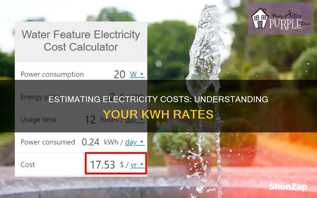 how to estimate electricity cost per kwh