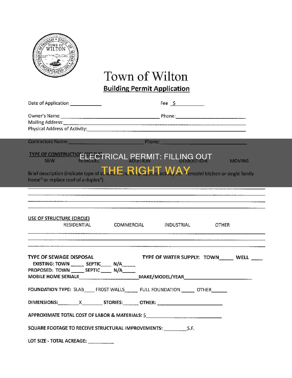how to fill out a electrical permit