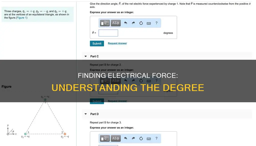 how to find degree for electrical force