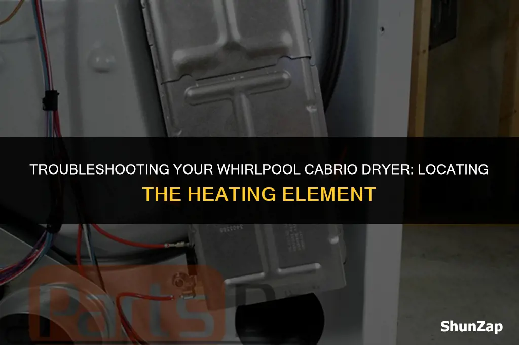 how to find heat element on whirlpool cabrio electric dryer