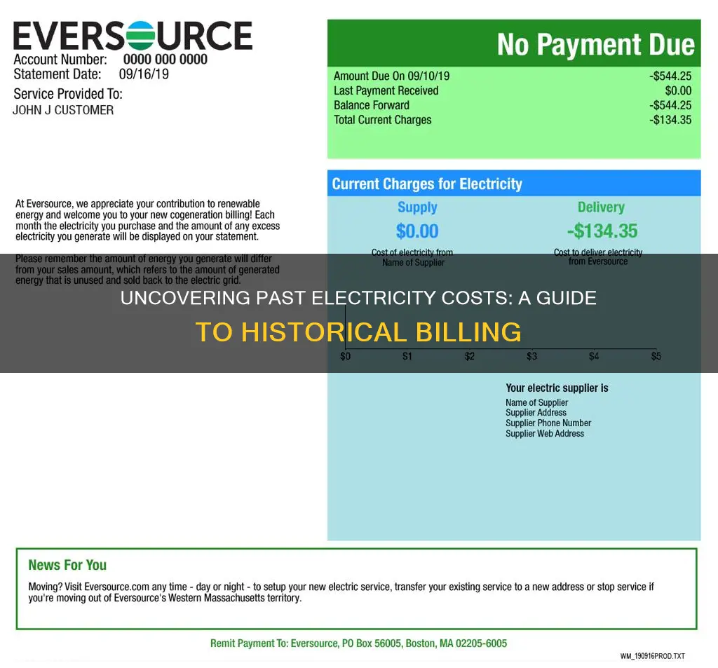 how to find out previous electricity cost