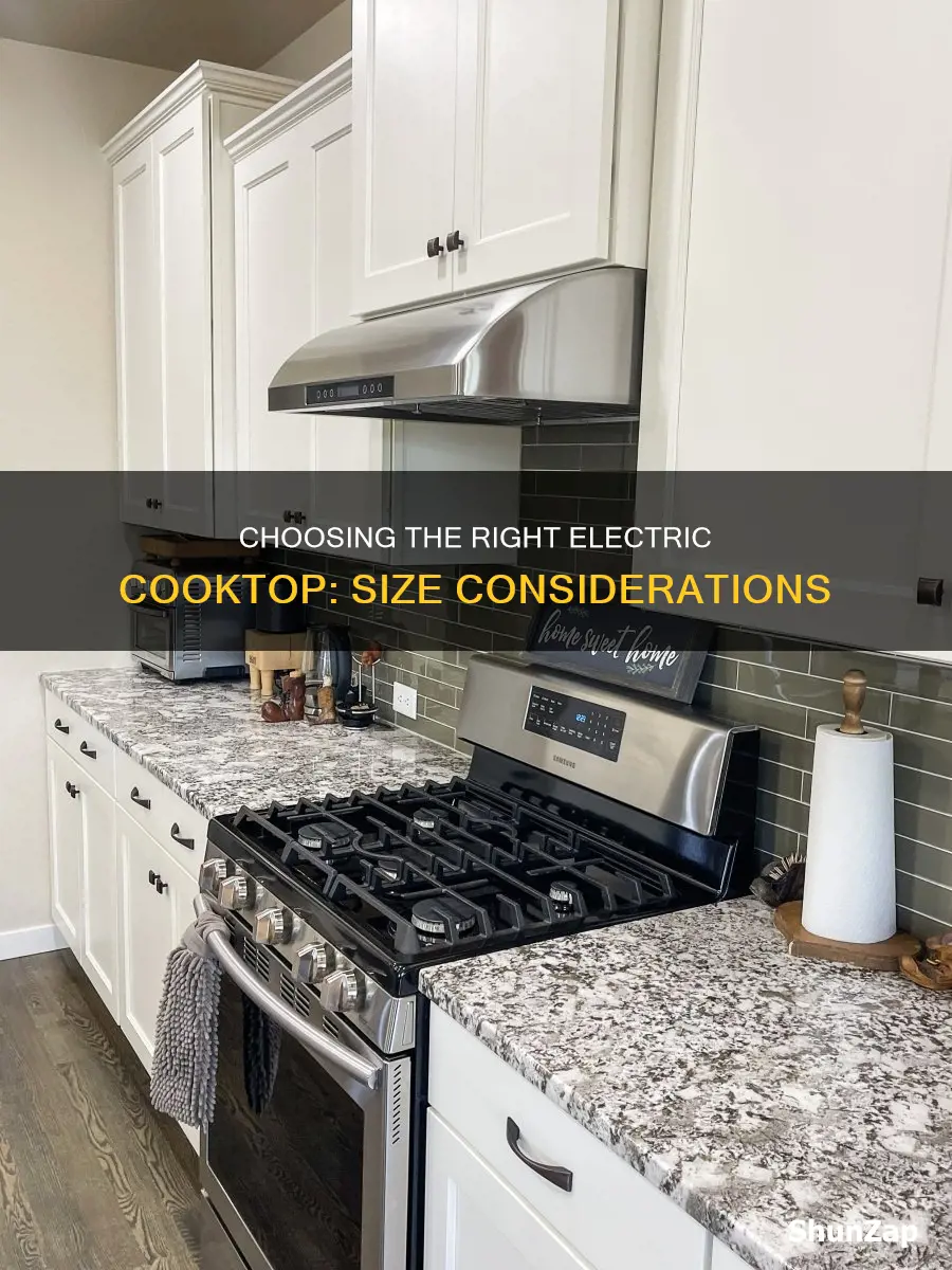 how to find size for electric cooktop