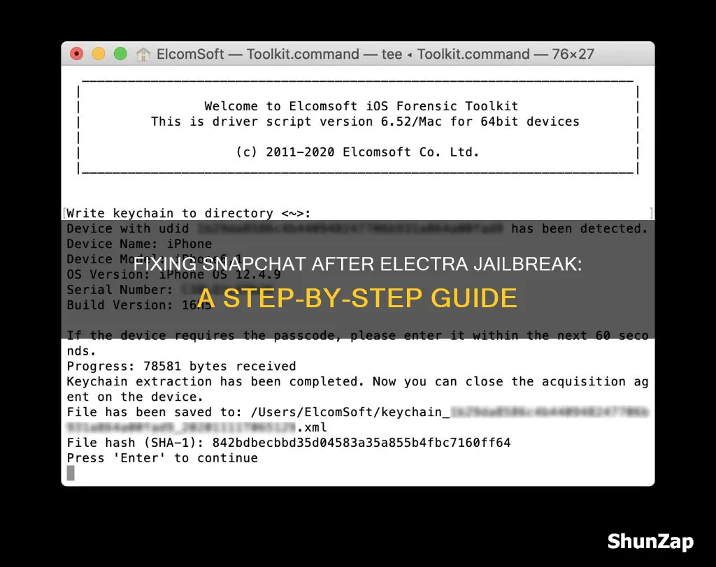 how to fix snapchat after electra jailbreak