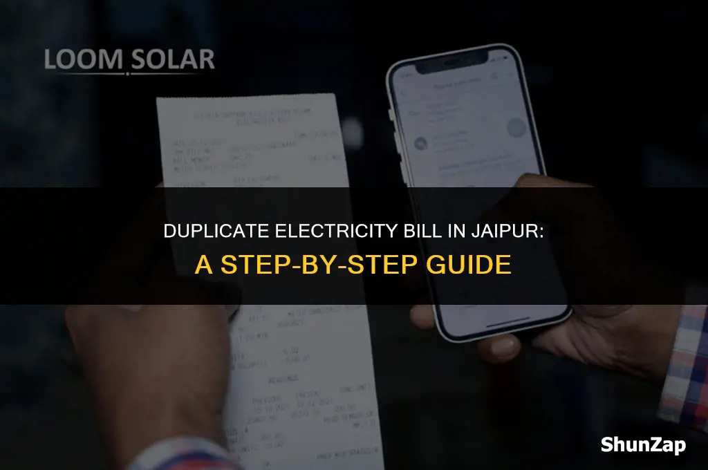 how to get duplicate electricity bill in jaipur