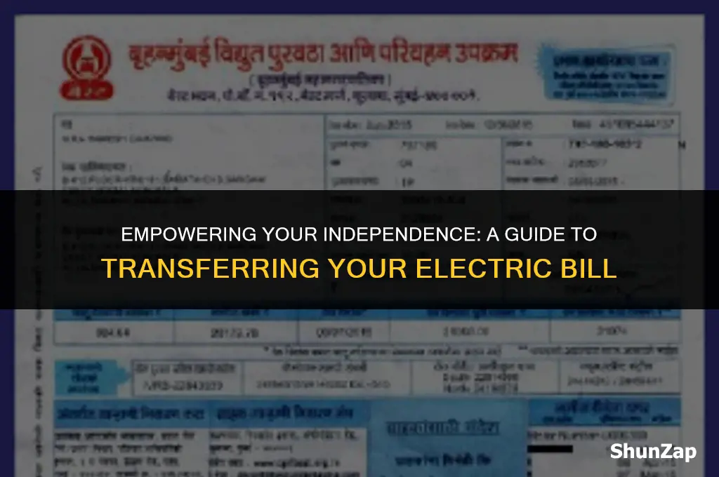 how to get electric bill in my name