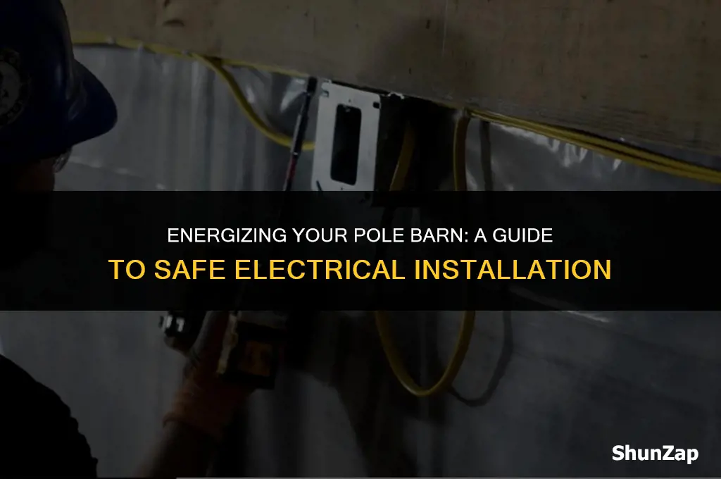 how to get electric through side of pole building