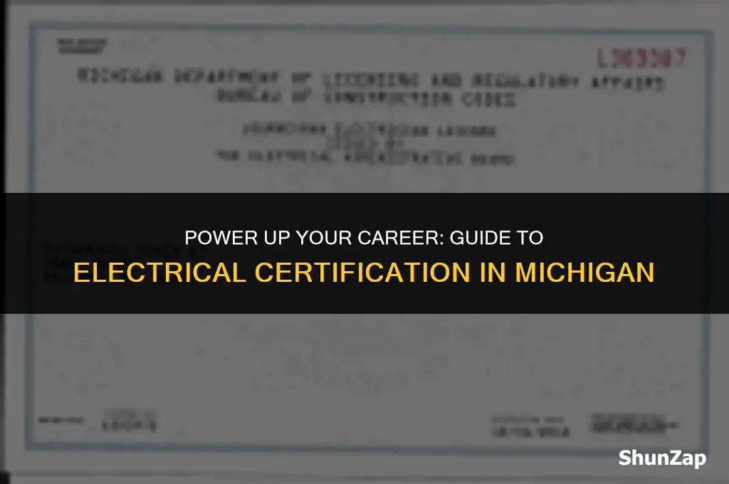 how to get electrical certification in michigan