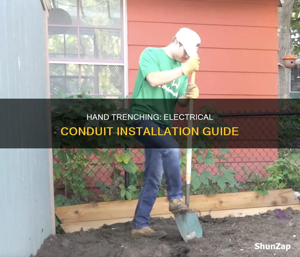 how to hand trench for electrical conduets