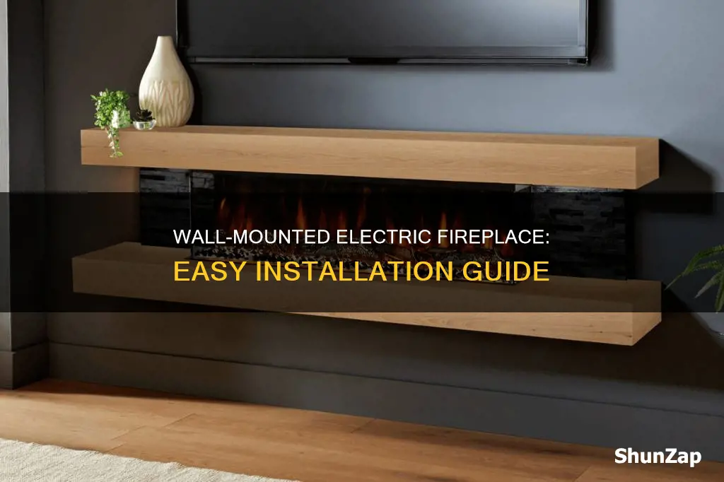 how to hang electric fireplace on wall