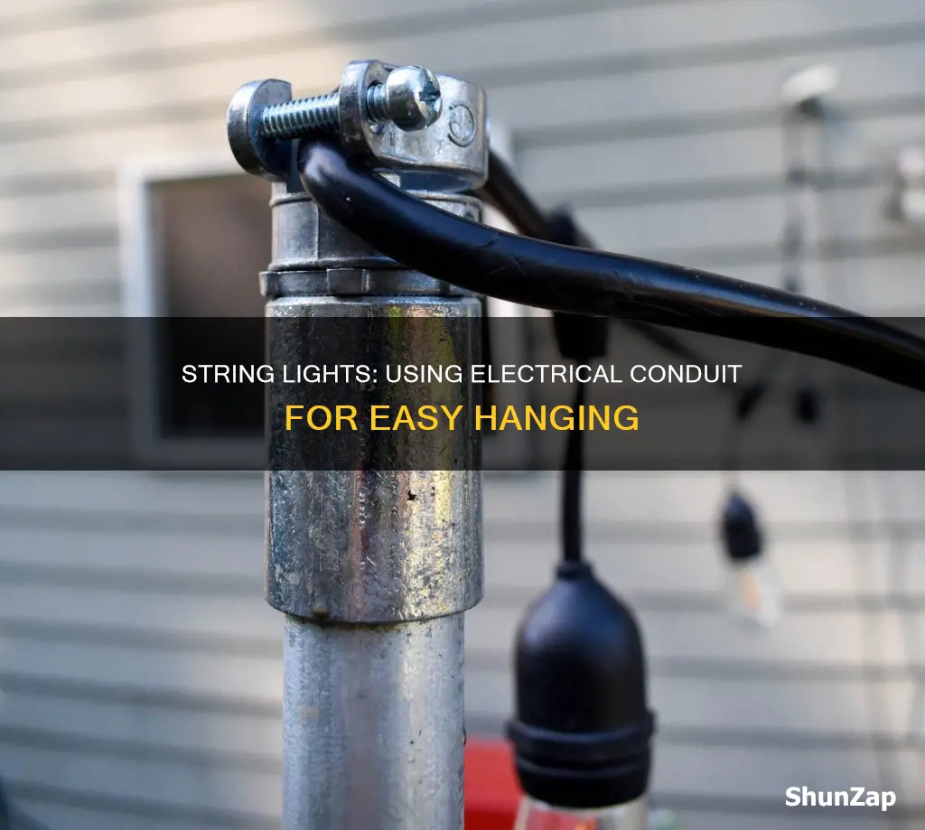 how to hang string lights electrical conduit
