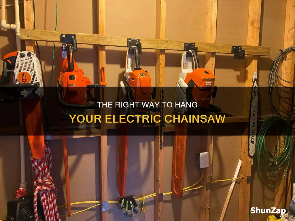how to hang up an electric chainsaw